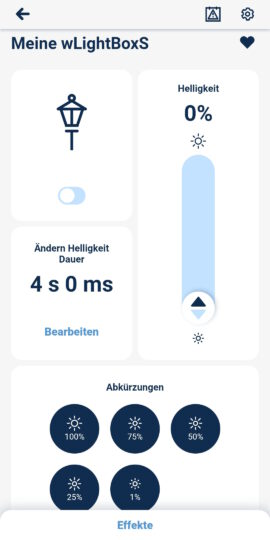 Screenshot BleBox wlightBox Einstellungen Screenshot BleBox wlightBox Einstellungen